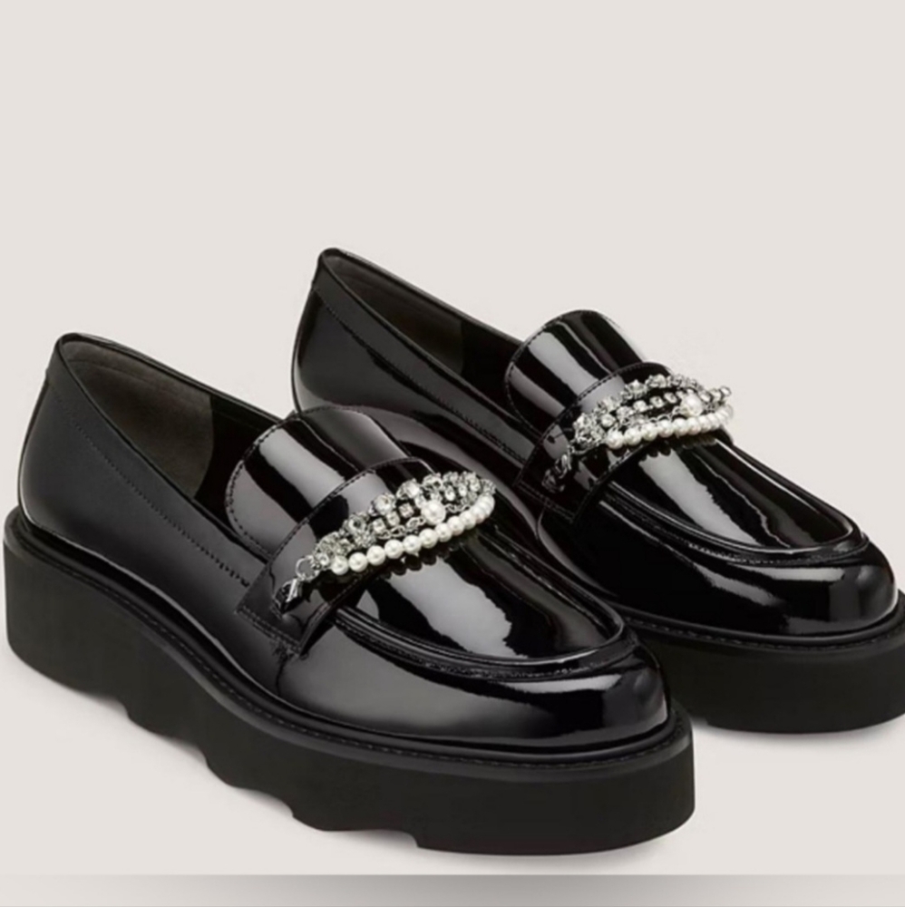 Stuart Weitzman Pearldrop Slip On Platform Loafer